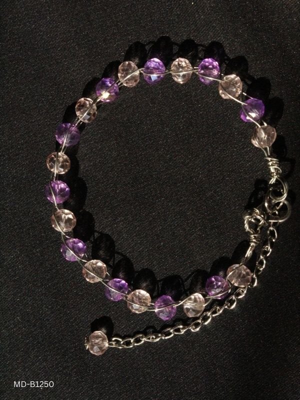 28 Pink Purple Crystal Cuff Bracelet MD-B1250