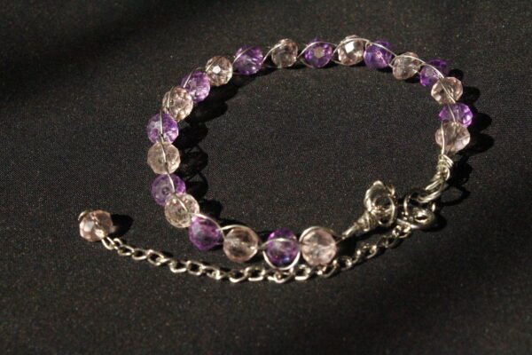 _MG_1252 Pink Purple Crystal Cuff Bracelet MD-B1250