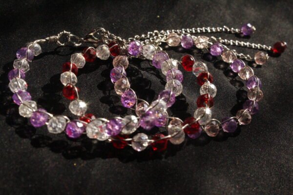 _MG_1257 Pink Purple Crystal Cuff Bracelet MD-B1250
