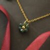 IMG_2505 Bottle Green Flower Charm Golden Chain MD-N2425