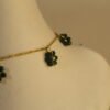 IMG_2513 Bottle Green Flower Charm Golden Chain MD-N2425